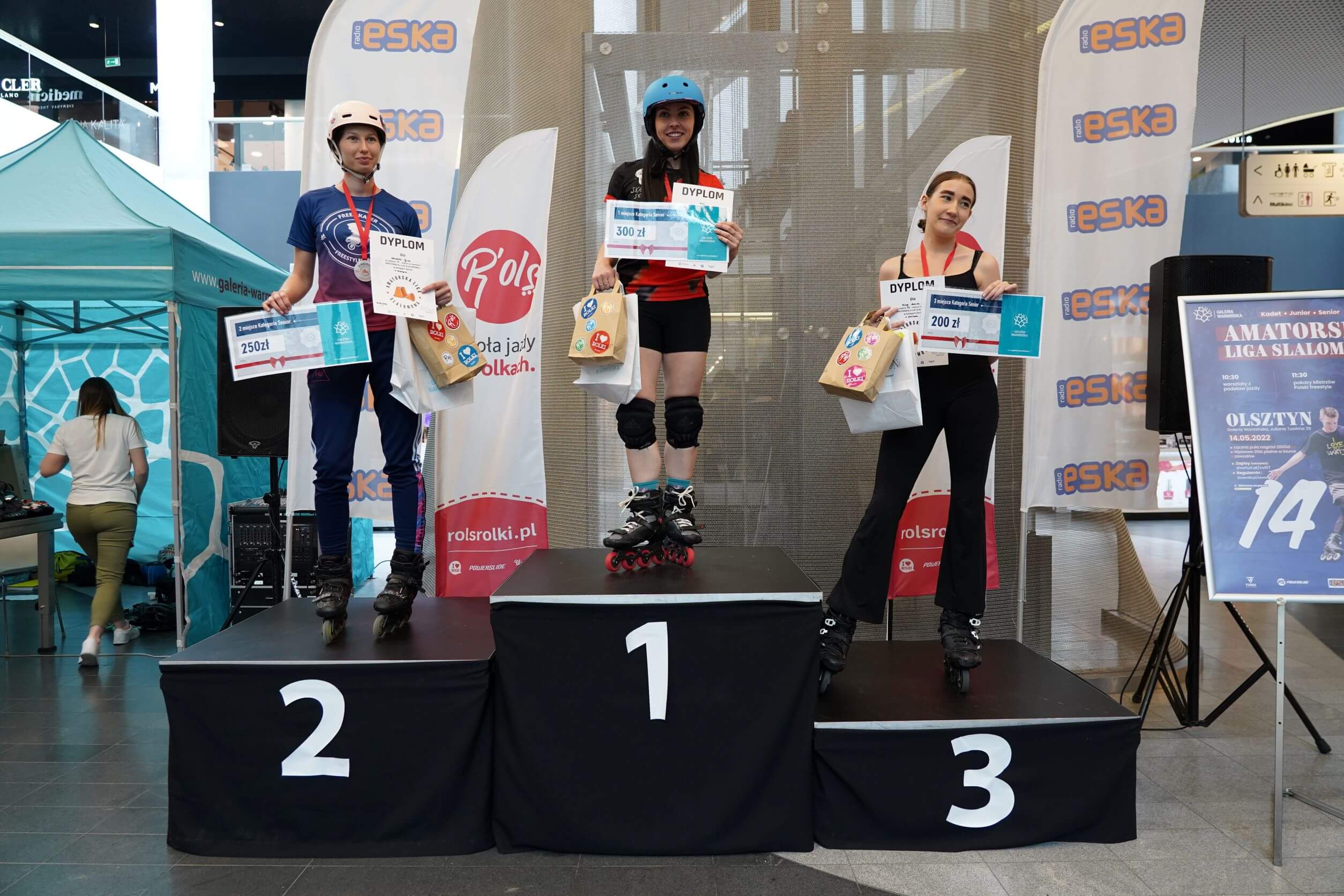 Podium zawodów na rolkach Olsztyn!Zawody rolkarskie w Olsztynie